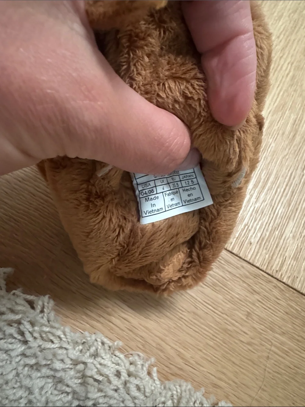 UGG Kids Plush Brown Hook-and-Loop Slippers